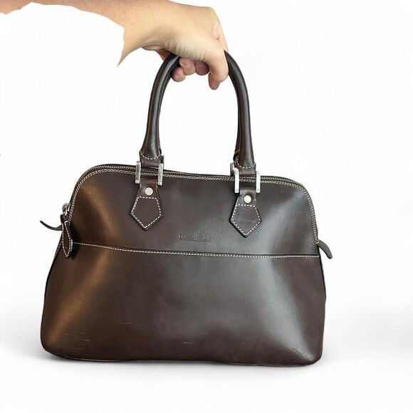 Dooney & Bourke Made in Italy Brown Leather Satchel - Picture 1 of 8
